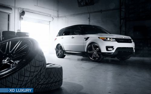 22&#034; xo st thomas concave wheels matte black w/ brushed face for range rover