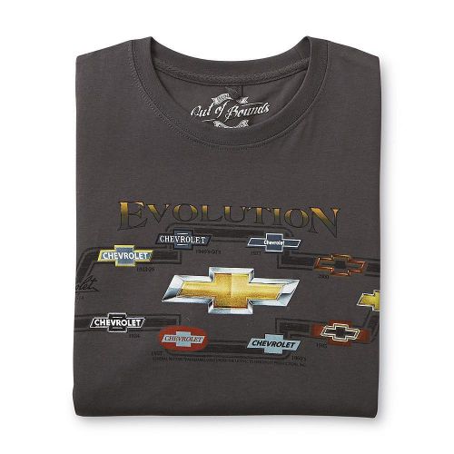 Nwt chevy chevrolet gm bowtie evolution licensed vtg men&#039;s graphic t-shirt sz l