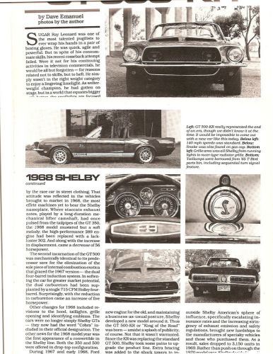 1968  ford mustang shelby gt500 kr 6 page article