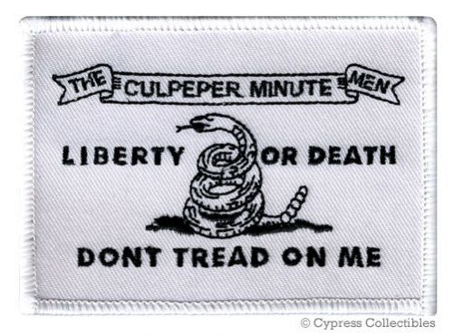 Don&#039;t tread on me flag iron-on american biker patch culpeper snake embroidered