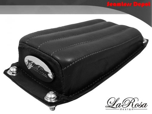 La rosa harley universal black leather tuk &amp; roll style bolt on rear pillion pad