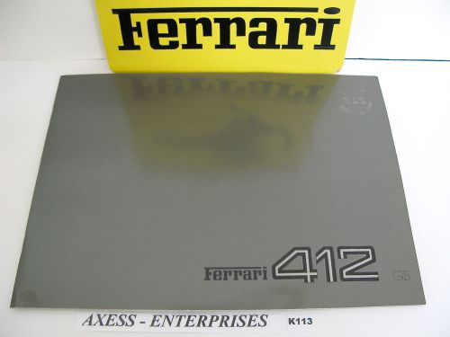 1985 - 1986 ferrari 412 gb owners collectors dealers deluxe sale brochure # k113