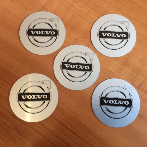 Volvo logo aluminum sticker set of 5 pieces size  2.48&#034; (63 mm) thickness 0.01&#034;