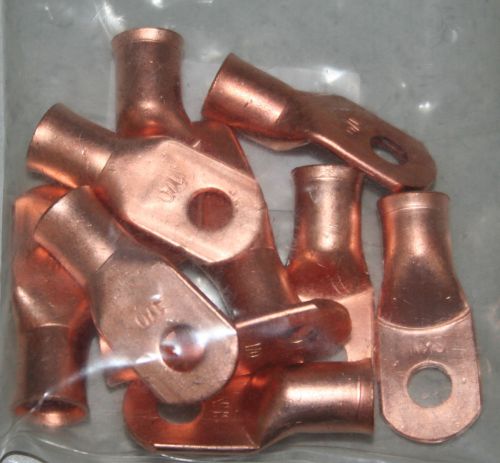 1/0 gauge copper lug with 5/16&#034; hole - 10 pack