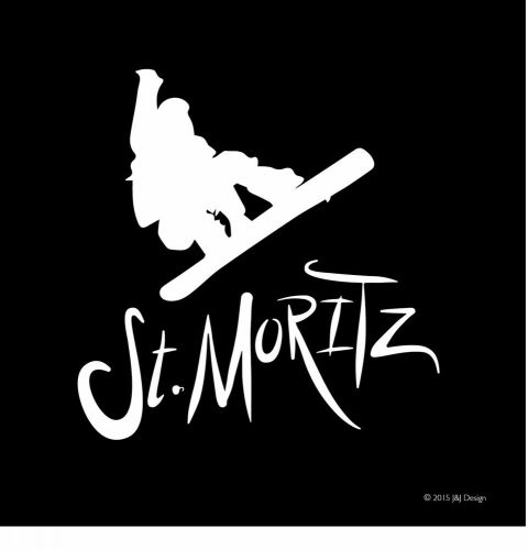 Snowboarding st. moritz switzerland oracal white vinyl window stidecal cker