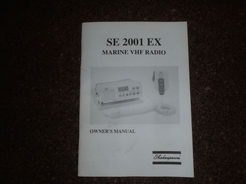 Shakespeare se 2001 ex marine vhf radio owners manual