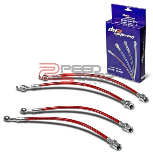 Stainless steel brake line/hose pvc coat 4pc 01-05 lexus is300 altezza xe10 red