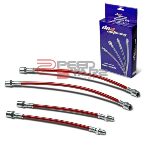 For audi a6/s6 front/rear red stainless racing brake line/hose pvc coated 4pc