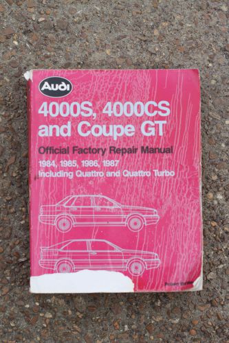 Audi 4000s, 4000cs and coupe gt official factory repair manual