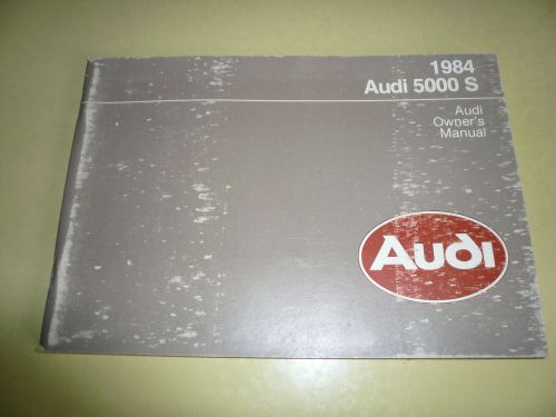 1984 audi 5000 s owner&#039;s manual - glove box