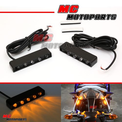 L/r foot pegs led motorcycle turn signals light honda yamaha suzuki