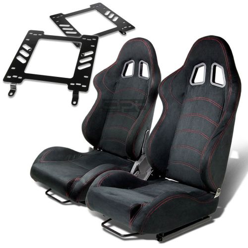 Type-1 racing seat black suede+silder+for 82-92 firebird trans am 3g bracket x2