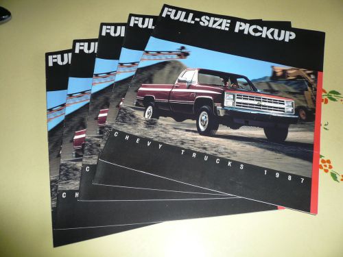 1987 chevrolet full size pickup trucks sale brochure - vintage lot of 5 package