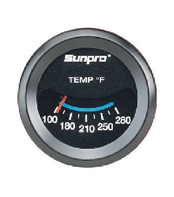 Sunpro 2 inch mechanical water / oil temperature gauge kit new cp7983 100-280 f