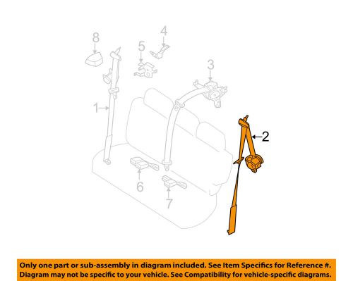 Nissan oem 07-09 quest rear seat belts-belt &amp; retractor left 89845zm78c