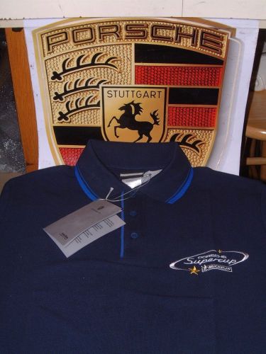 Porsche design men&#039;s nos 2002 supercup navy blue polo shirt usa s = euro m.