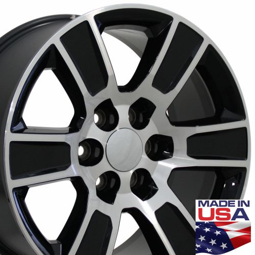 20&#034; matte black machined gmc sierra style wheel 20x9 rim fits chevrolet