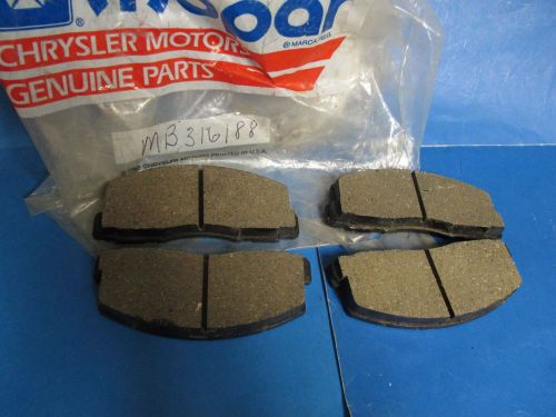 Mopar,mitsubishi,eagle front wheel disc brake pads n.o.s.mb316188 83-91 models