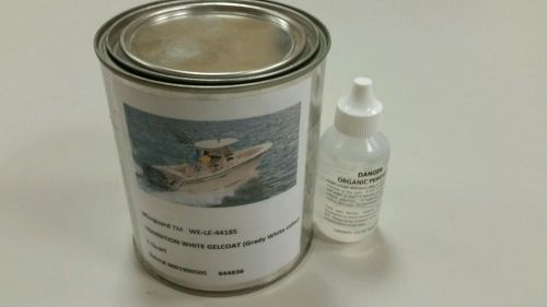 White gelcoat w / o wax ( grady white color ) with hardner 1 qt