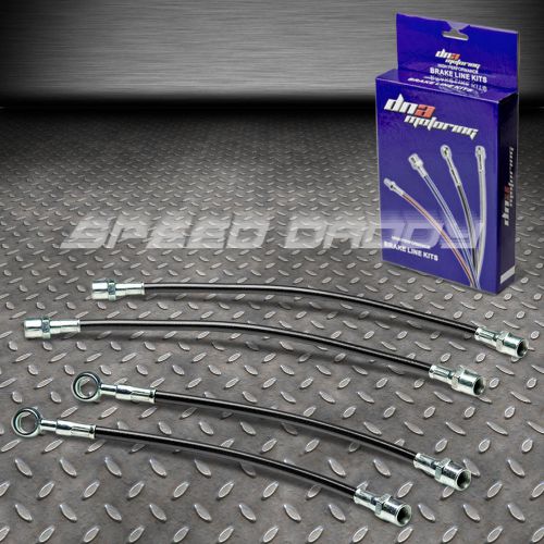 Front+rear stainless steel hose brake line for 02-06 a4/quattro/s4 b6 8e black