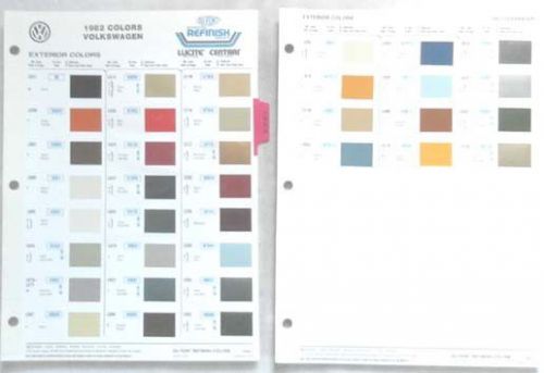 1982 volkswagen dupont color paint chip chart all models original