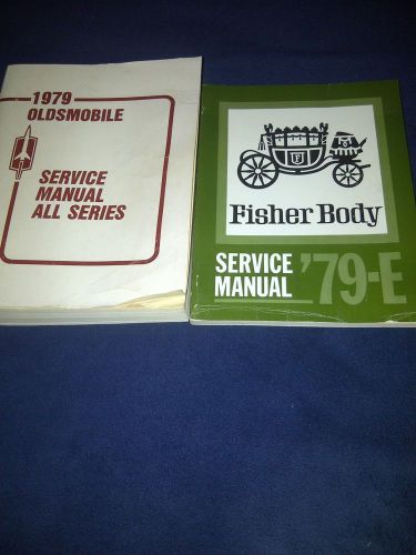 1979 oldsmobile and fisher e body gm service book set. toronado,cutlass,88,98