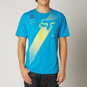Fox racing sidebar mens short sleeve t-shirt electric blue lg