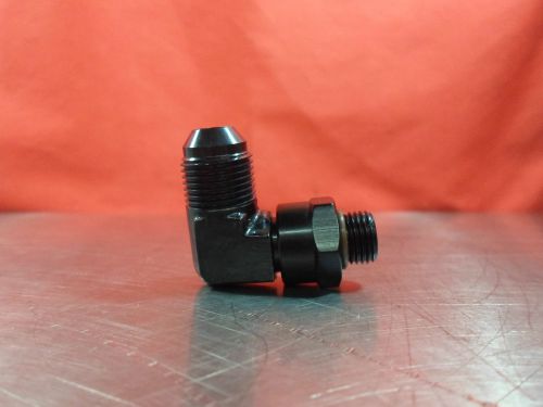 Fragola 499207 black aluminum 8an x 6an 90* o ring adapter #8 to #6