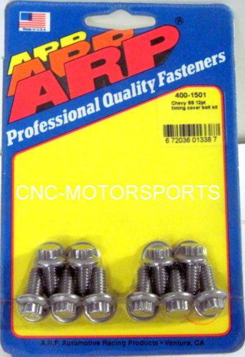 Arp timing cover bolt kit 400-1501 chevy all v8 stainless 300 12 point head