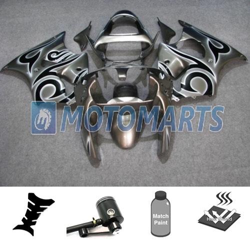 Bundle fairing kit w/ brake fluid reservoir for kawasaki ninja zx 6r 00 01 02 ab