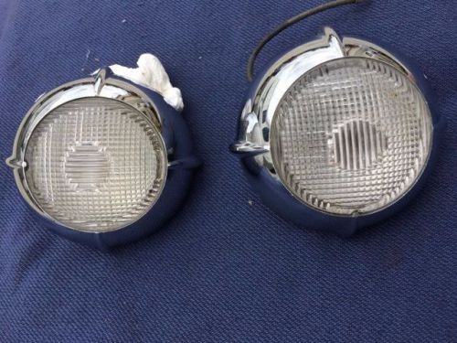 1949 50 51 ford deluxe / custom back up lamp light lens bezel assembly (pair)