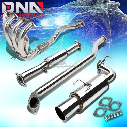 For 93-97 corolla 1.8 4&#034;muffler tip performance catback+header manifold exhaust