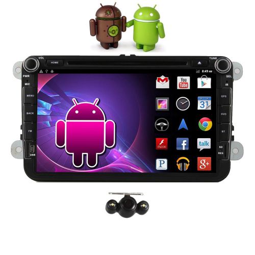 Android 4.4 car dvd stereo gps navi player 3g wifi ipod radio bt + camera for vw