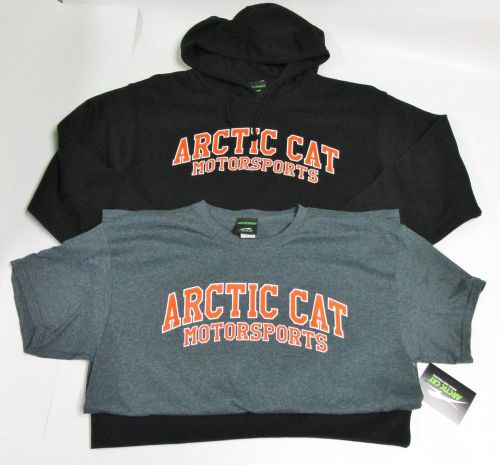 2016 arctic cat motorsports t-shirt hoodie combo l xl  5269-354 5269-356