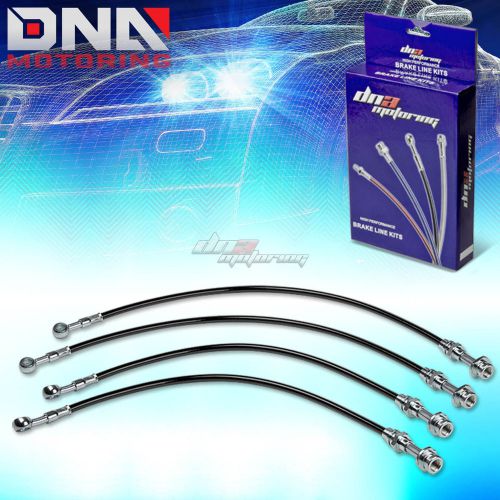 For 02-06 sentra b15 se/ser stainless steel hose braided disc black brake line