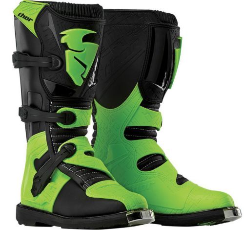 New 2016 thor mx youth black green blitz off road motorcycle boots precurved sx