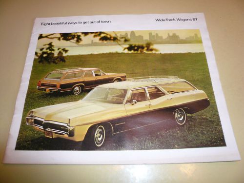 1967 pontiac wide-track wagons sales brochure vintage