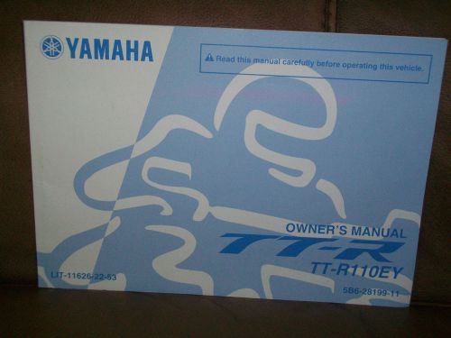 2009 yamaha tt-r, tt-r110ey motorcycle owners manual