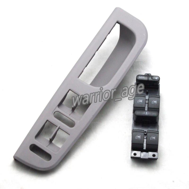 Master window switch+grey control panel trim bezel for vw passat jetta golf mk4