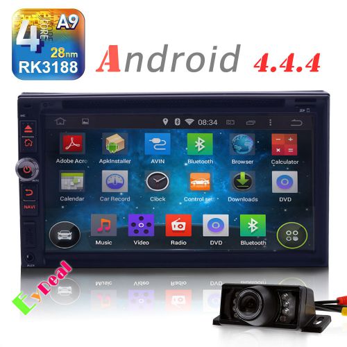 7&#034; 16gb 4-core android 4.4 double 2din car stereo gps 3g wifi nav radio+camera