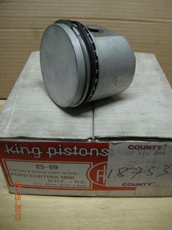 Ford cortina capri, escort taunus 1600 ohc piston set - 18753 - std -  new