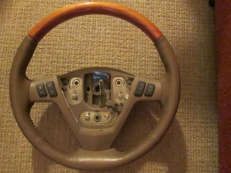 05 06 07 cadillac sts wood & leather grained oem steering wheel oem 