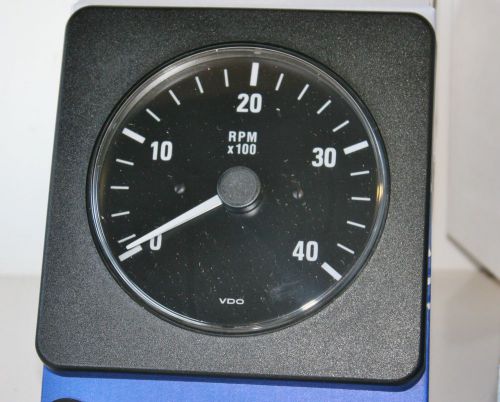 New vdo 333-219 d black 4&#034; square 4000 rpm tachometer diesel ind  marine boat