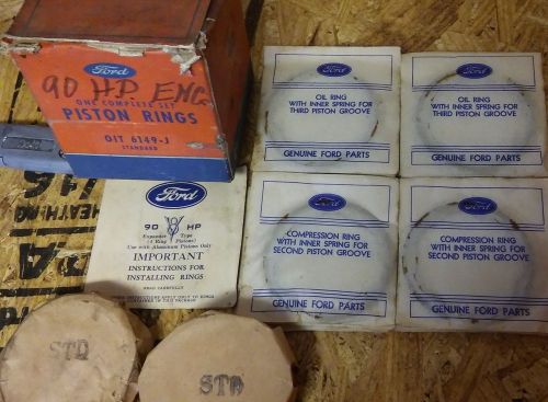 Rare vintage nos aluminum piston ring set ford v8 90 hp set in box