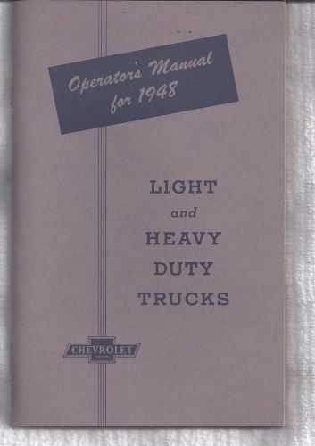 1948 chevrolet truck owners manualoperators manual reprint light and heavy truck
