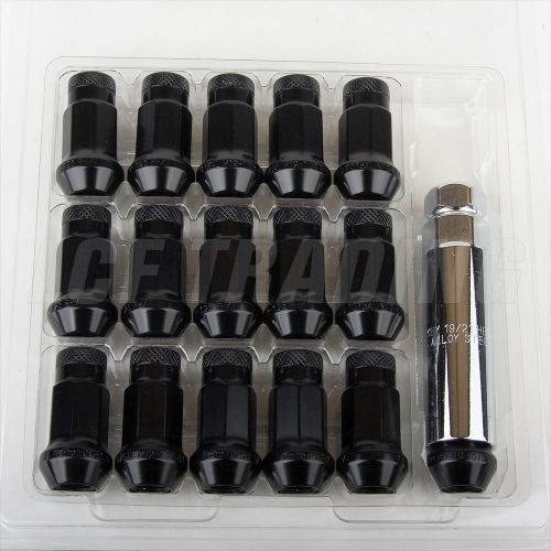 Lug nuts for honda— forged aluminum 12x1.25mm 16pc anodized black jdm race ready