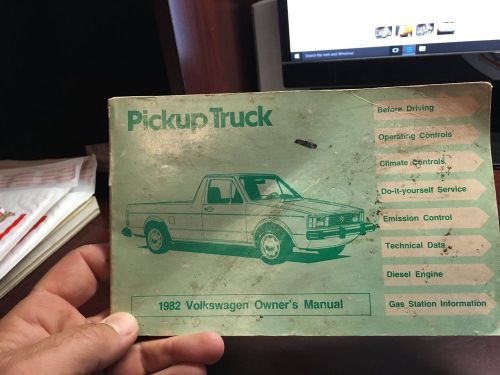 1982 vw volkswagen pickup truck owners manual