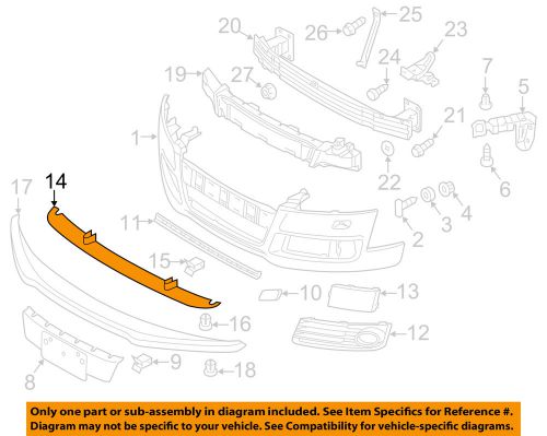 Audi oem 11-15 tt quattro front bumper-lower plate 8j0807110k