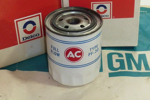 Nos oldsmobile 442 oil filter ac pf-30 embossed raised letters rare delco w-30