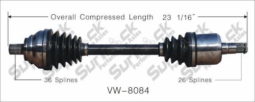 New cv axle shaft fits 2005-2013 volkswagen jetta passat golf  surtrack